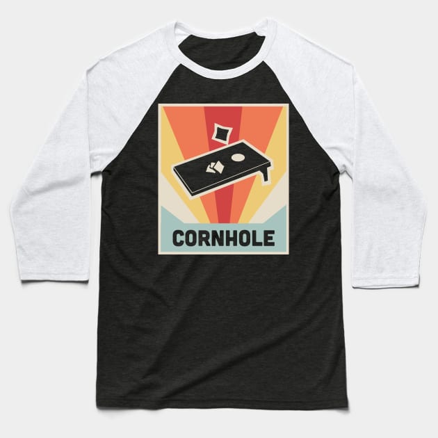 CORNHOLE | Vintage Style Poster Baseball T-Shirt by MeatMan